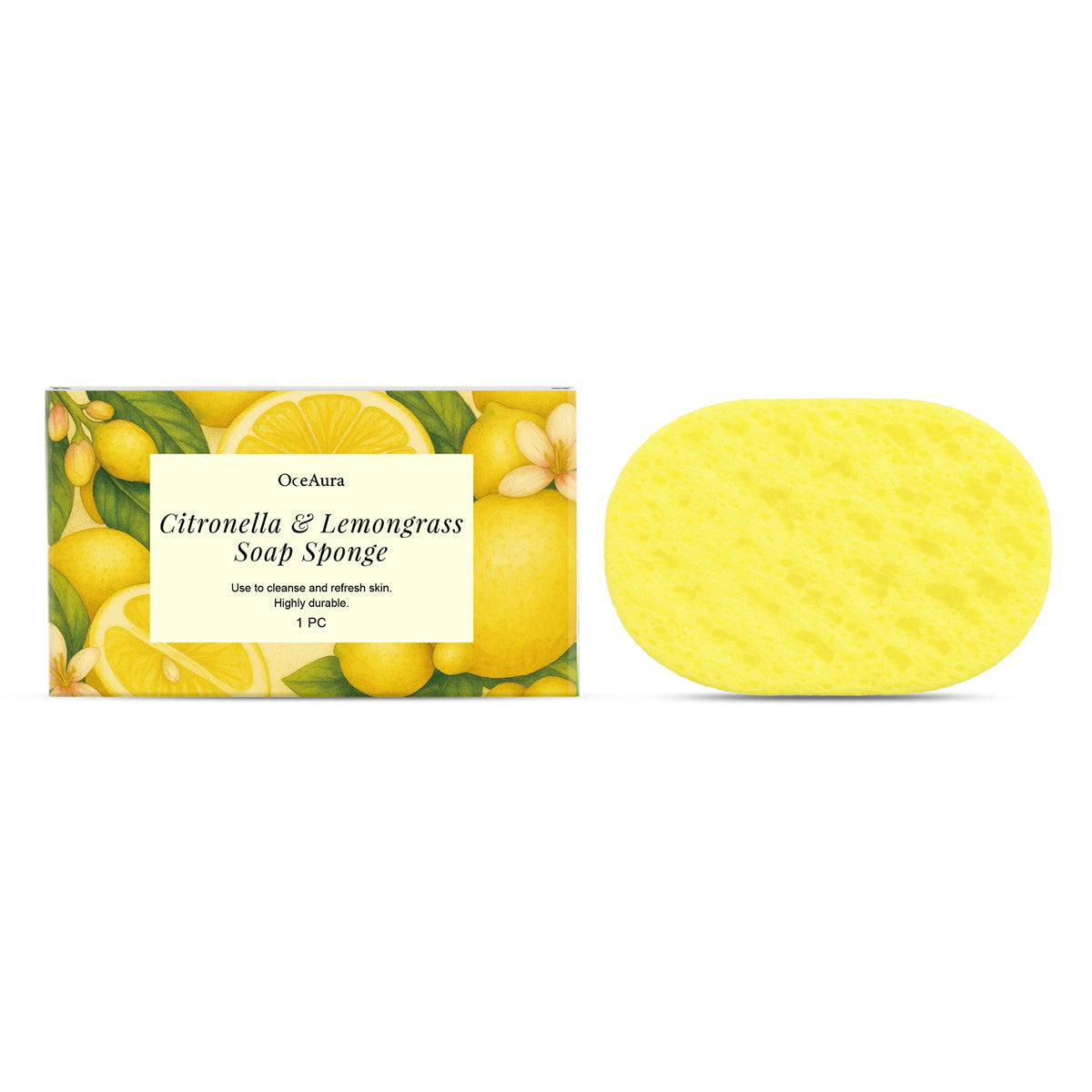 Exfoliating Lemon Scented Bath Sponge for Daily Body Cleansing