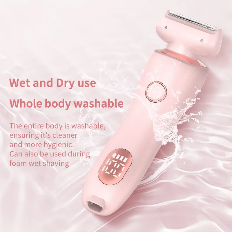2-in-1 Electric Hair Shaver for Women - Painless Body & Face Trimmer - 8