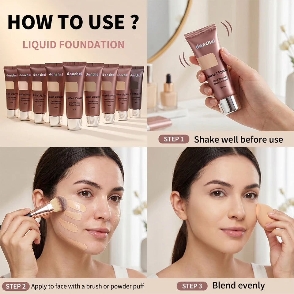 Long-Lasting Velvet Matte Liquid Foundation