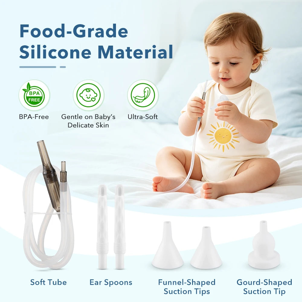 Electric 2-in-1 Baby Nasal Aspirator and Ear Wax Removal Kit