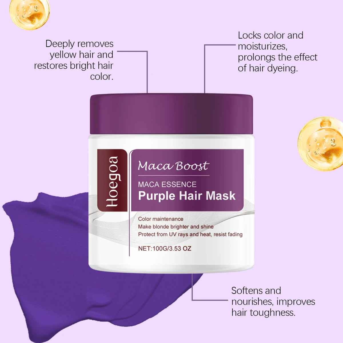Purple Toning Hair Mask and Shampoo Set for Blonde Hair