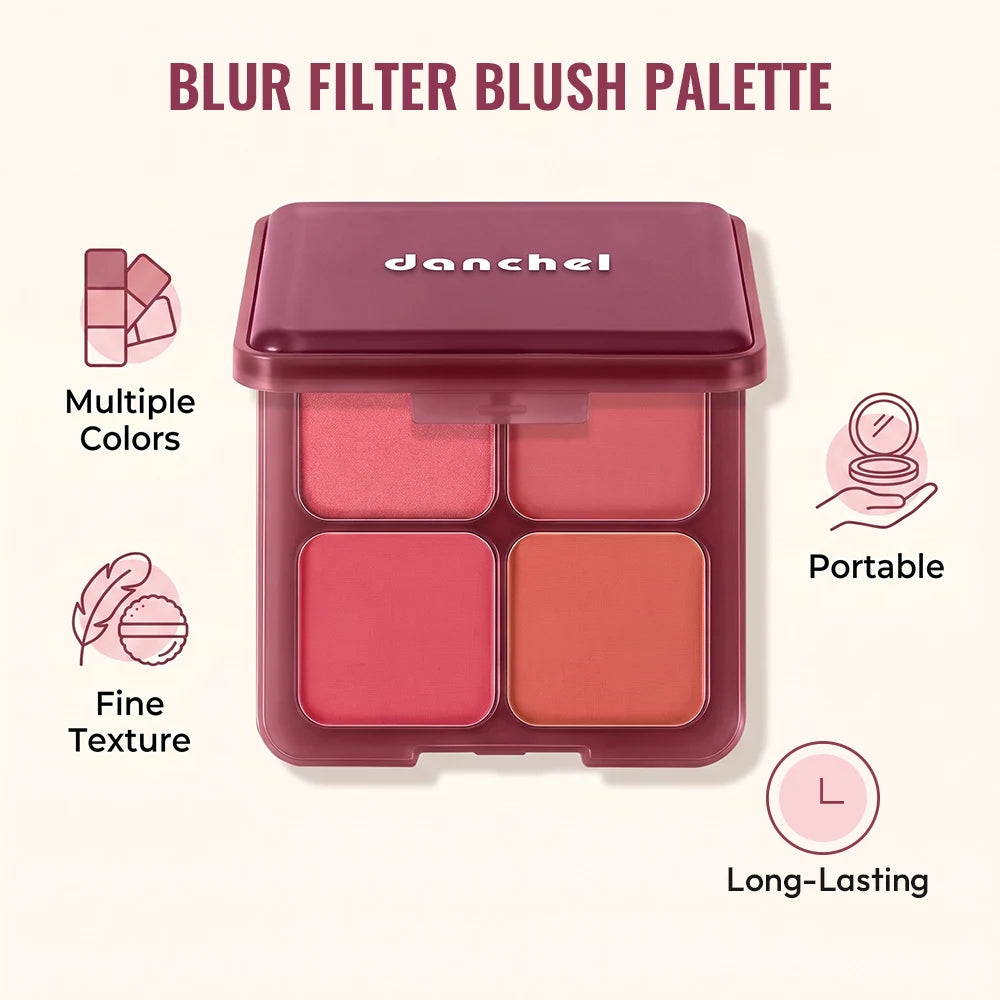 4-Shade Soft Blur Face Blush Palette - 2