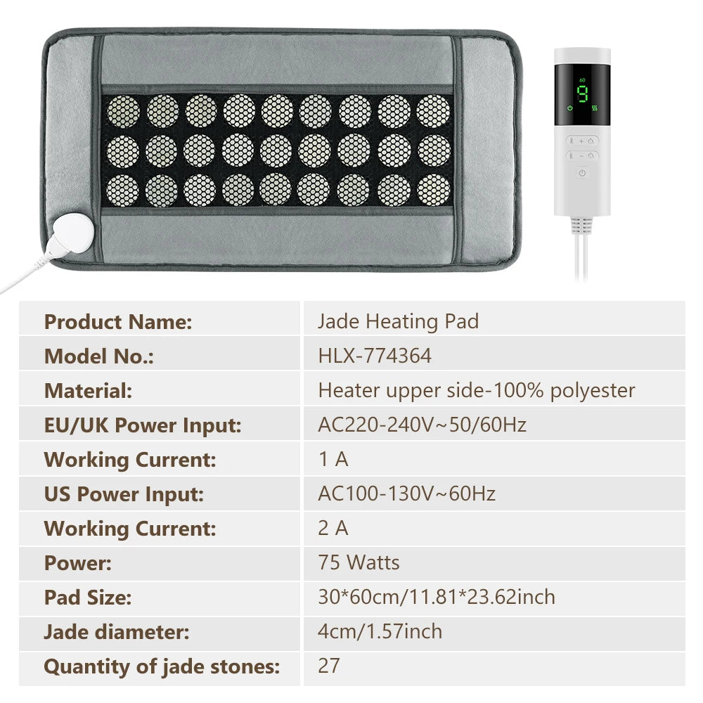 Double-Sided Natural Jade Stone Electric Heating Pad
