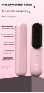 Fast-Heating Ionic Hair Straightening Brush for Frizz-Free Styling