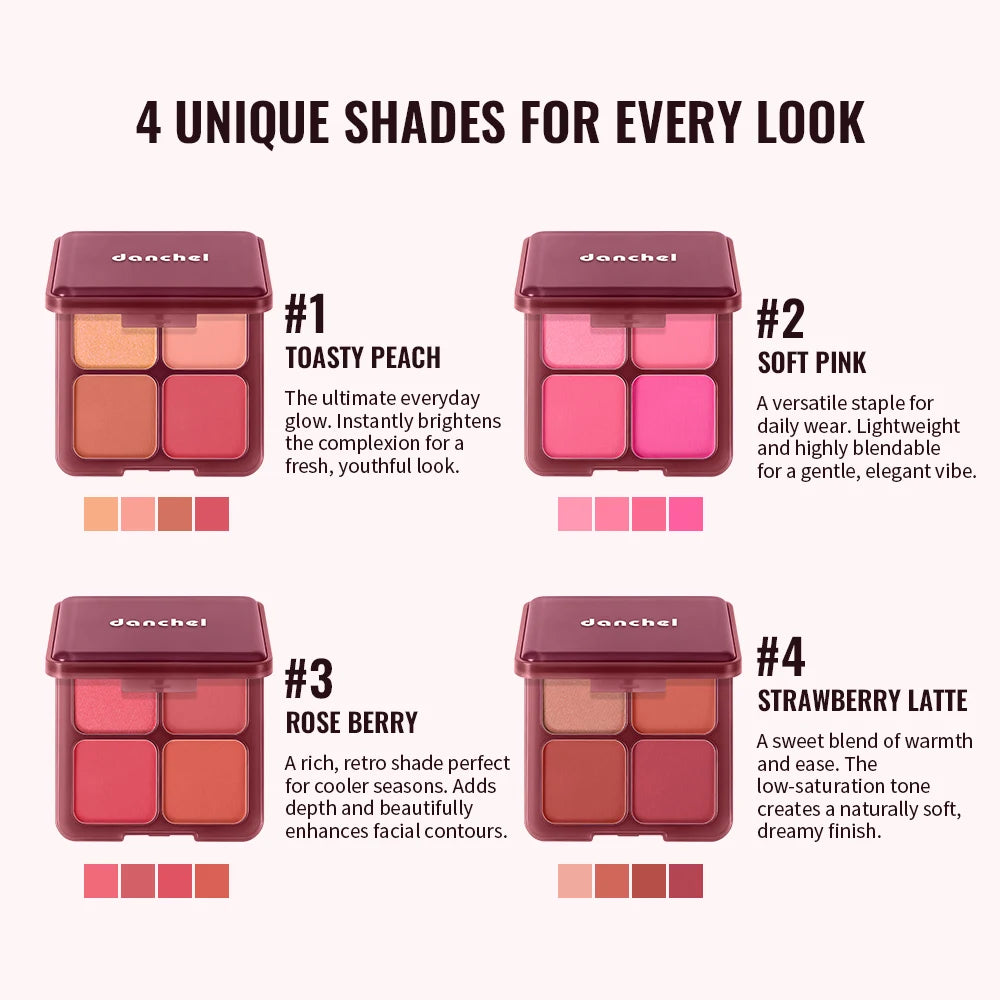 4-Shade Soft Blur Face Blush Palette