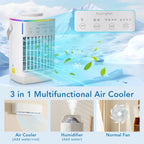 3-in-1 Portable Desktop Air Cooler and Humidifier Fan