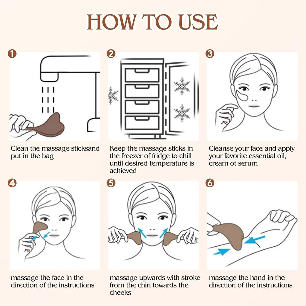 2-in-1 Stainless Steel Cooling Facial Ice Globes and Gua Sha Tool