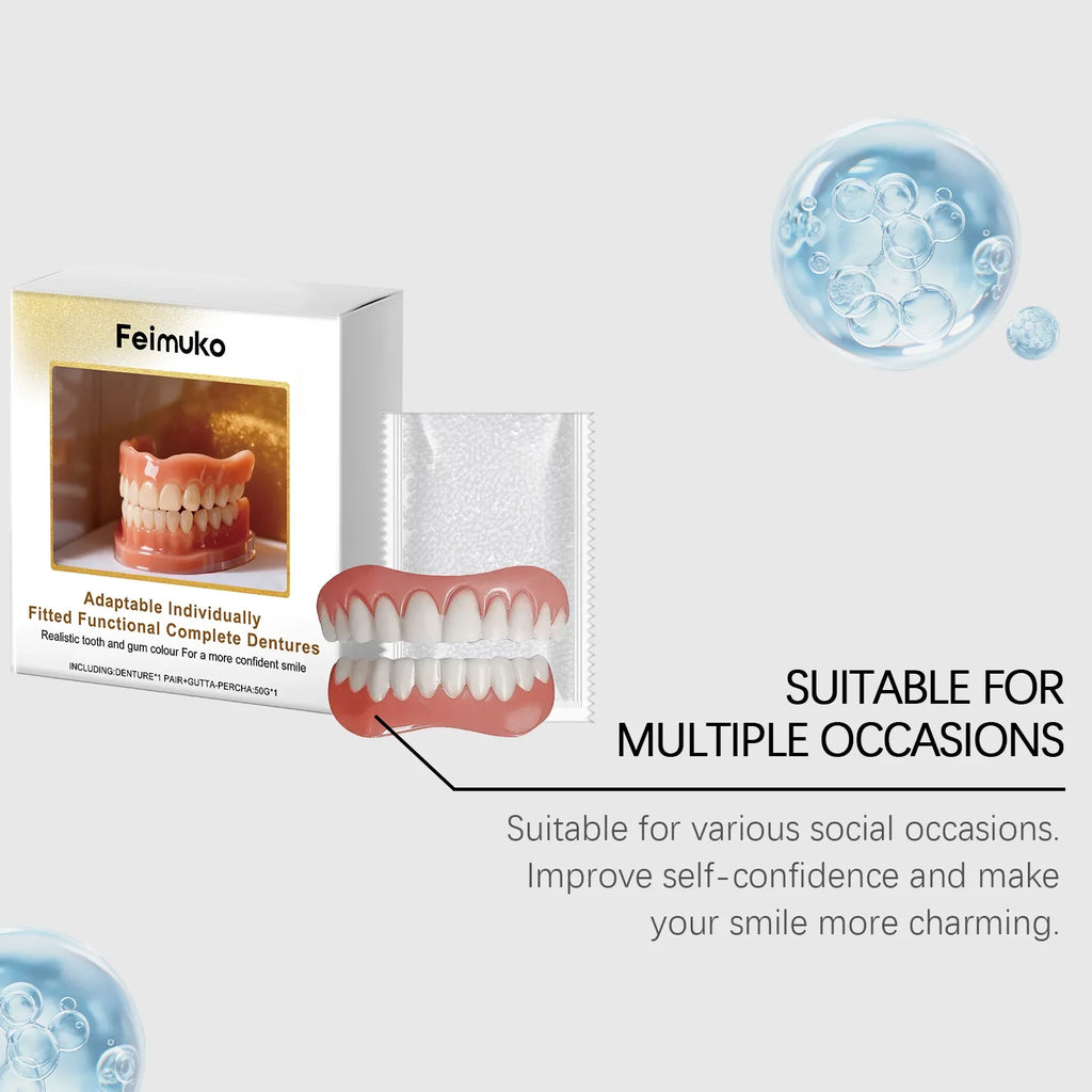 Temporary Silicone Denture Veneers for Upper and Lower Teeth