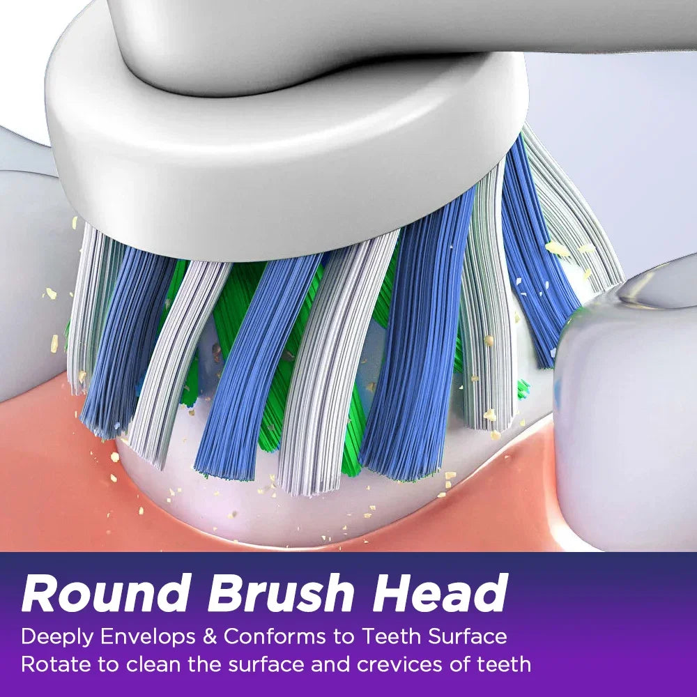Rotating Electric Toothbrush with 5 Modes and 4 Replacement Heads