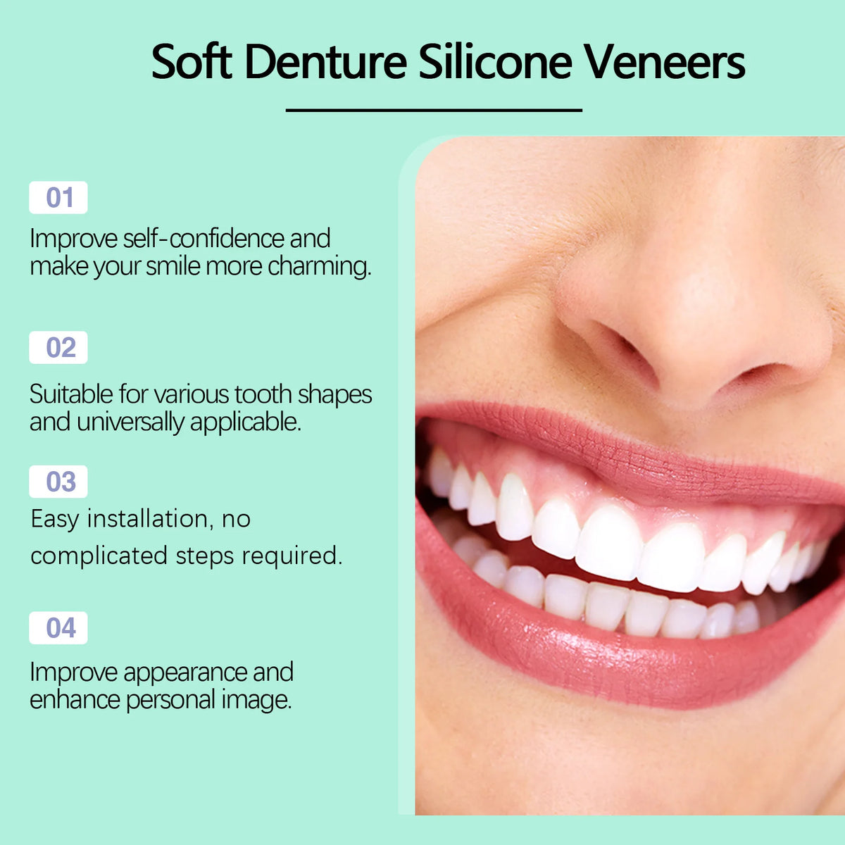 Flexible Silicone Cosmetic Denture Set for Temporary Smile Repair