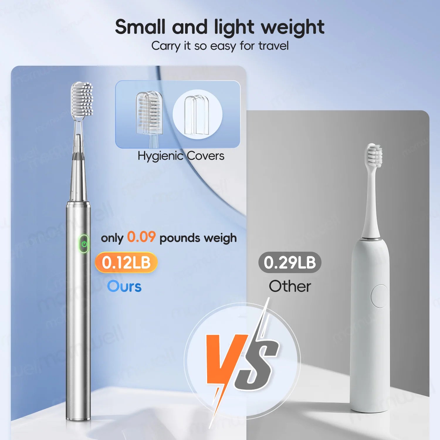 Rechargeable Acoustic Electric Toothbrush with 4 Replacement Heads - 6