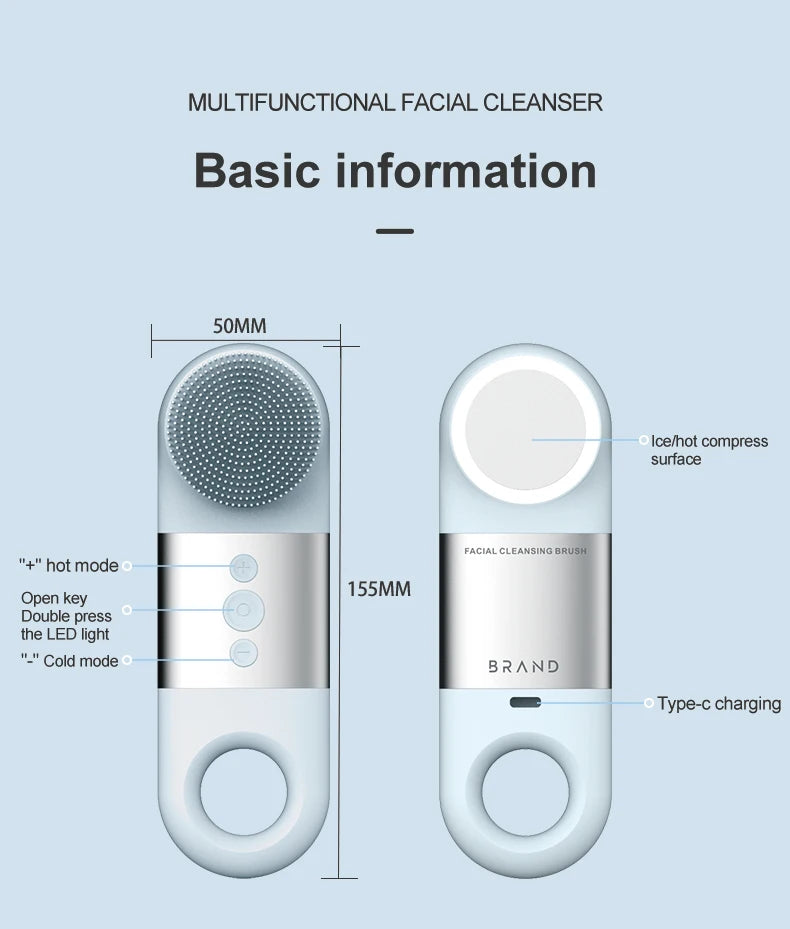 Hot and Cold Facial Cleansing Brush with Sonic Massage - 20