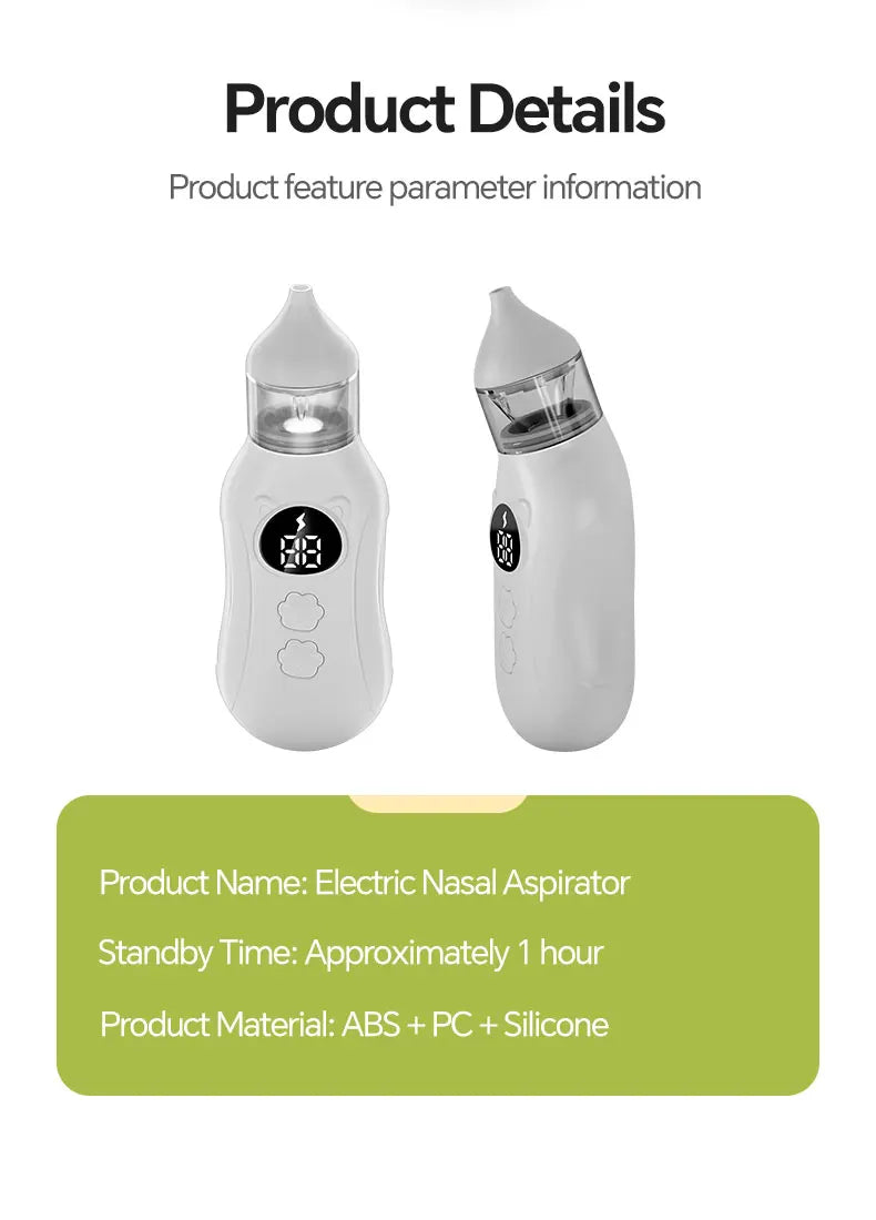 Electric Baby Nasal Aspirator with 9 Suction Levels