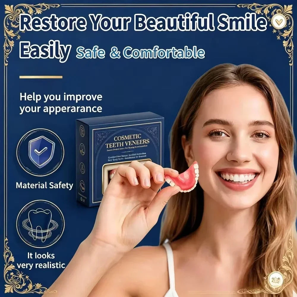 Full Mouth Cosmetic Denture Set with Storage Case - 11