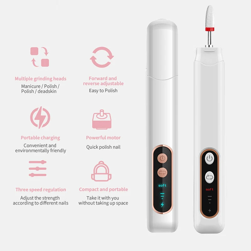 Cordless Electric Manicure and Pedicure Nail File Set