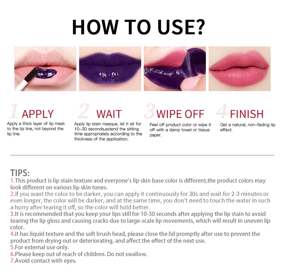 Long-Lasting Waterproof Peel-Off Lip Stain - 15