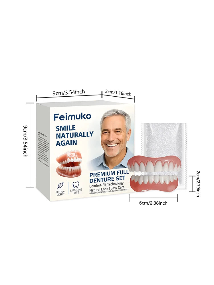 Comfortable Natural-Look Full Set Dentures for Men and Women - 17