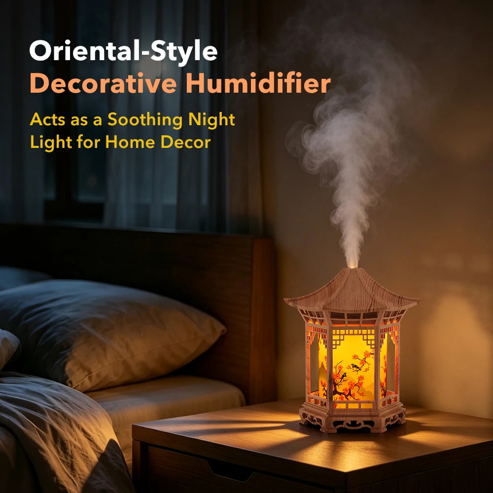 Portable Ultrasonic Pavilion Humidifier with Night Light