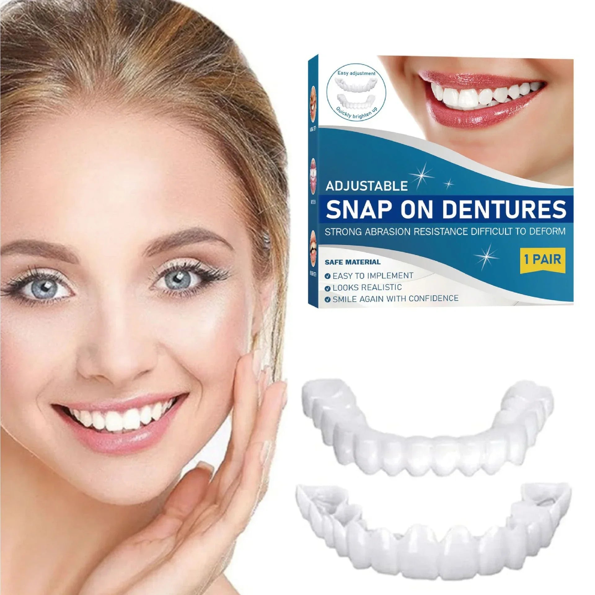 Adjustable Snap-On Dentures for Instant Smile Repair