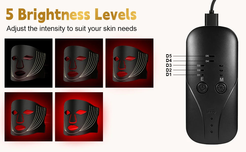 7-Color LED Silicone Facial Mask for Skin Rejuvenation
