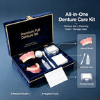 Full Mouth Cosmetic Denture Set with Hygiene Kit and Storage Case