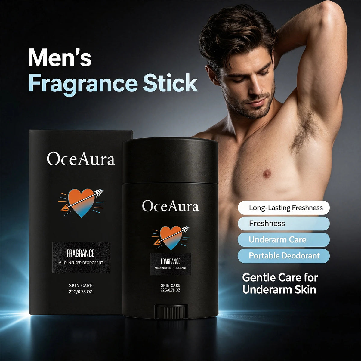 Long-Lasting Solid Deodorant Stick for Men