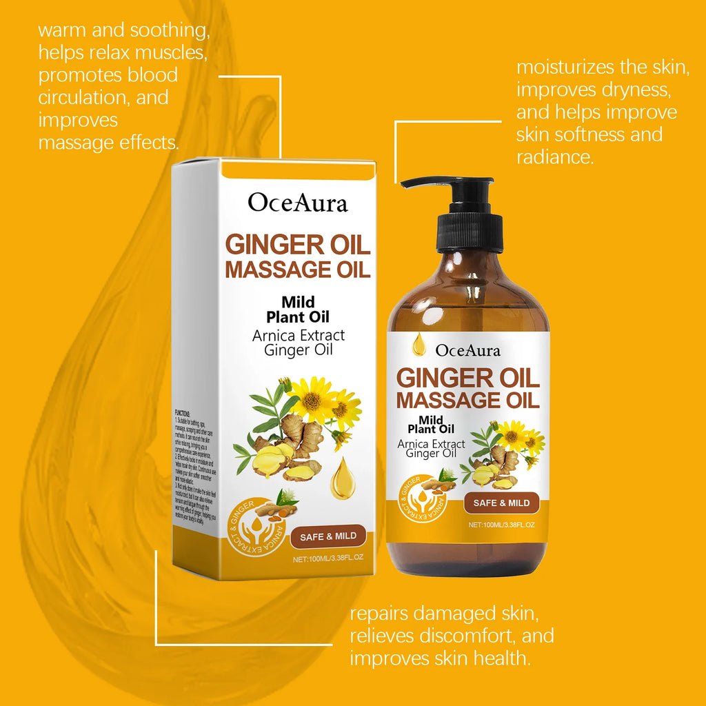 Ginger Essential Massage Oil for Muscle Relief and Skin Nourishment