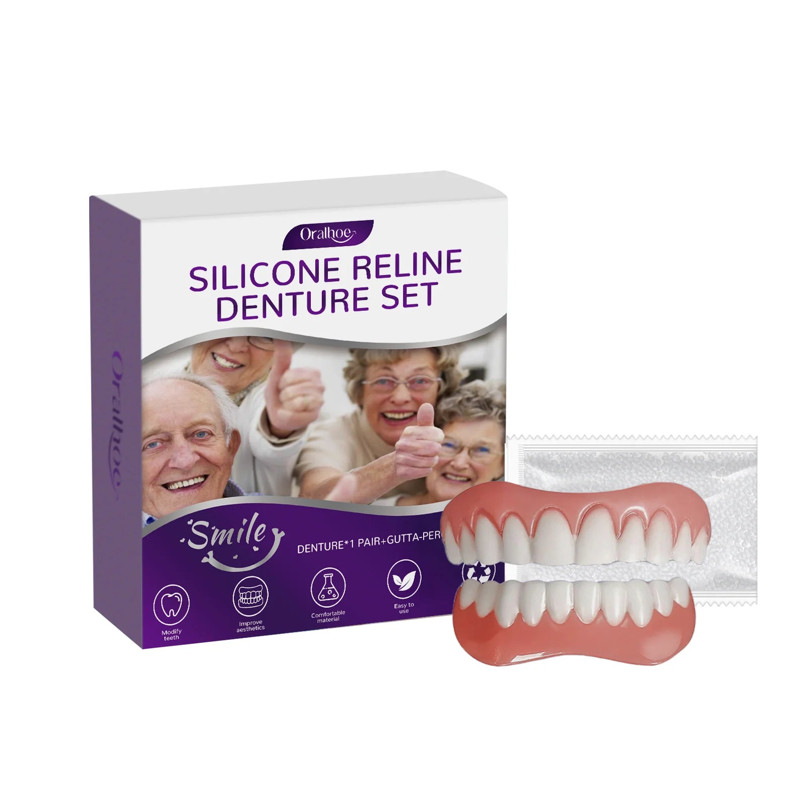 Cosmetic Silicone Denture Set for Natural Smile - 13