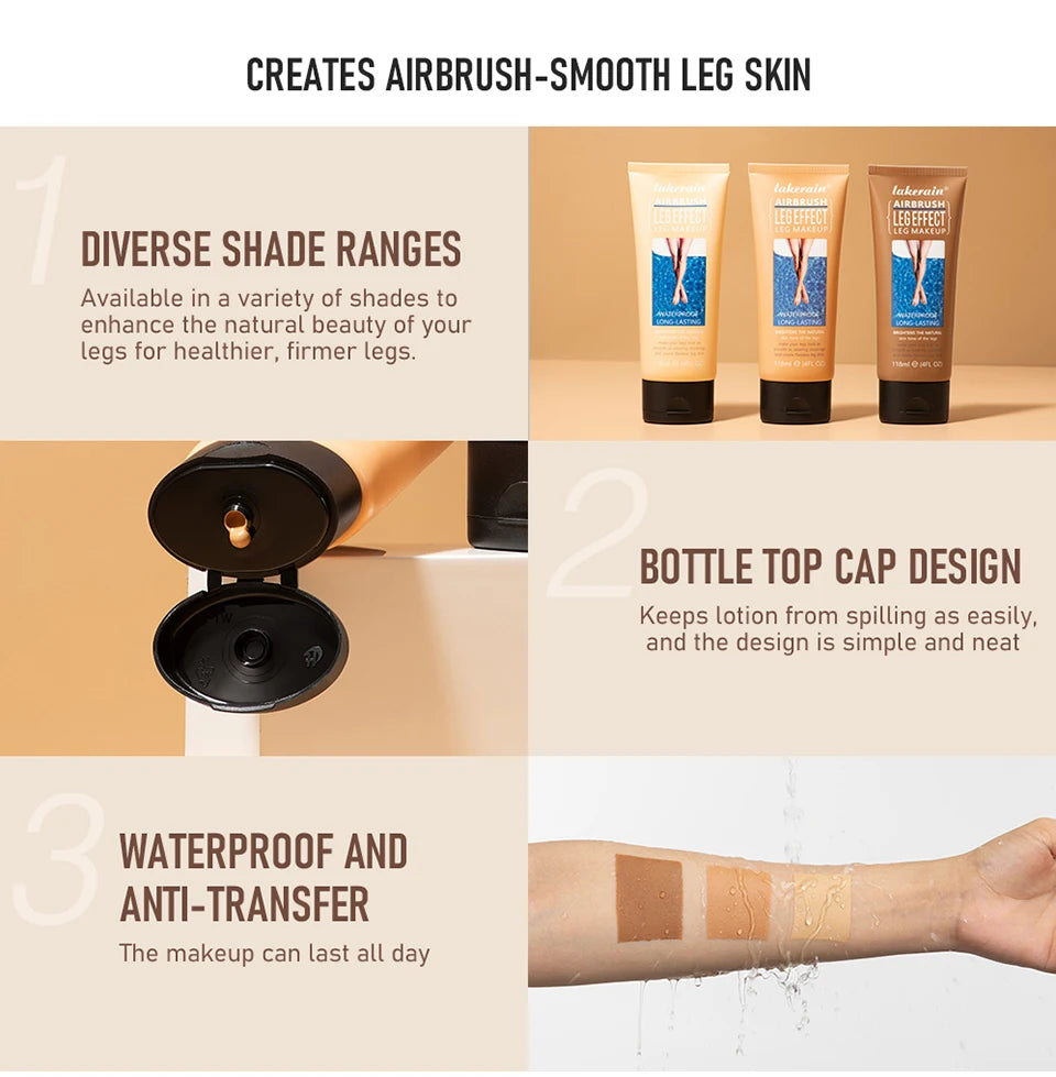 Waterproof Body and Leg Makeup Foundation