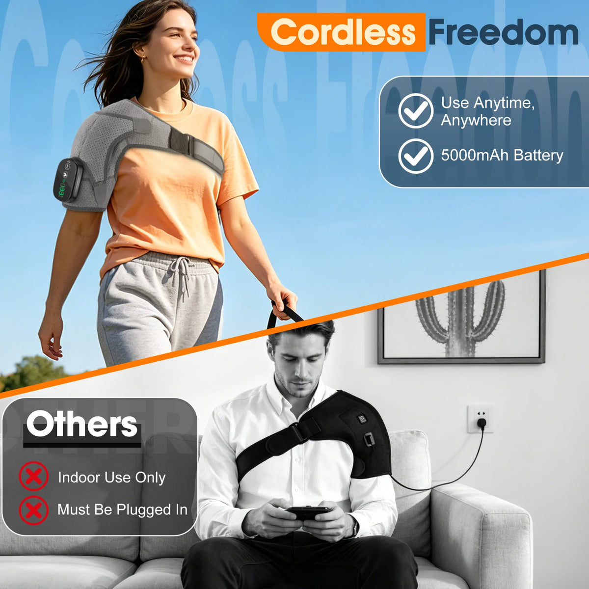 Cordless Heated Shoulder Massager with Vibration