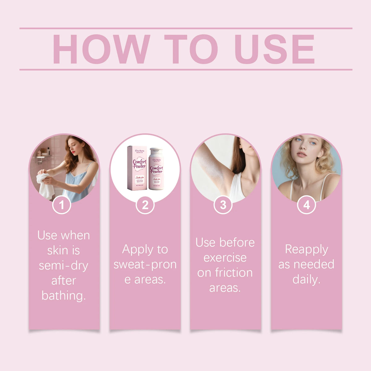 All-Over Sweat-Wicking Body Powder for Anti-Chafing and Freshness