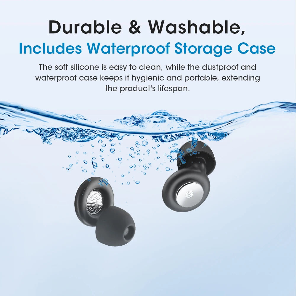 Reusable Noise-Canceling Sleep Earplugs with Storage Case