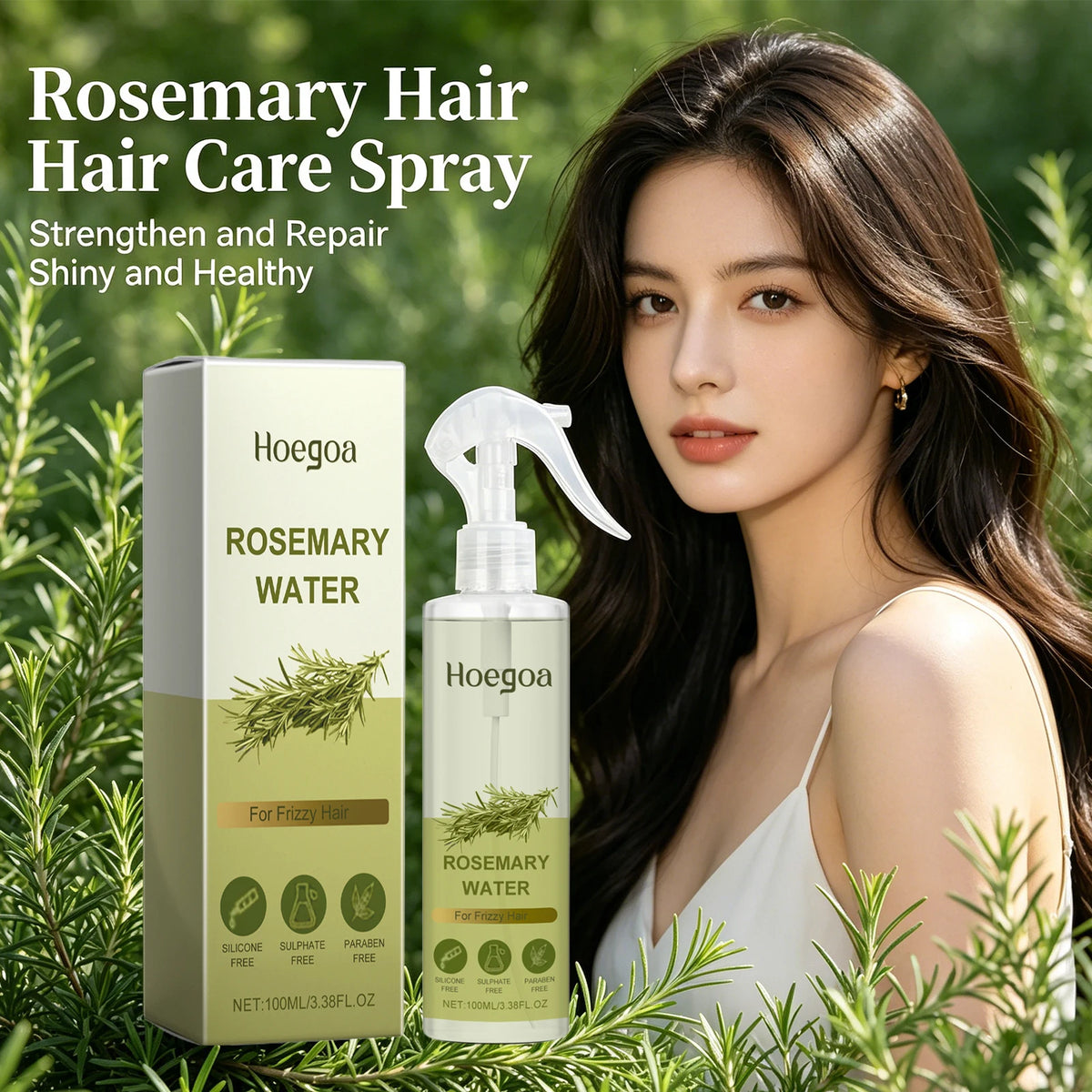 Rosemary Strengthening Hair Care Spray for Frizz and Oil Control