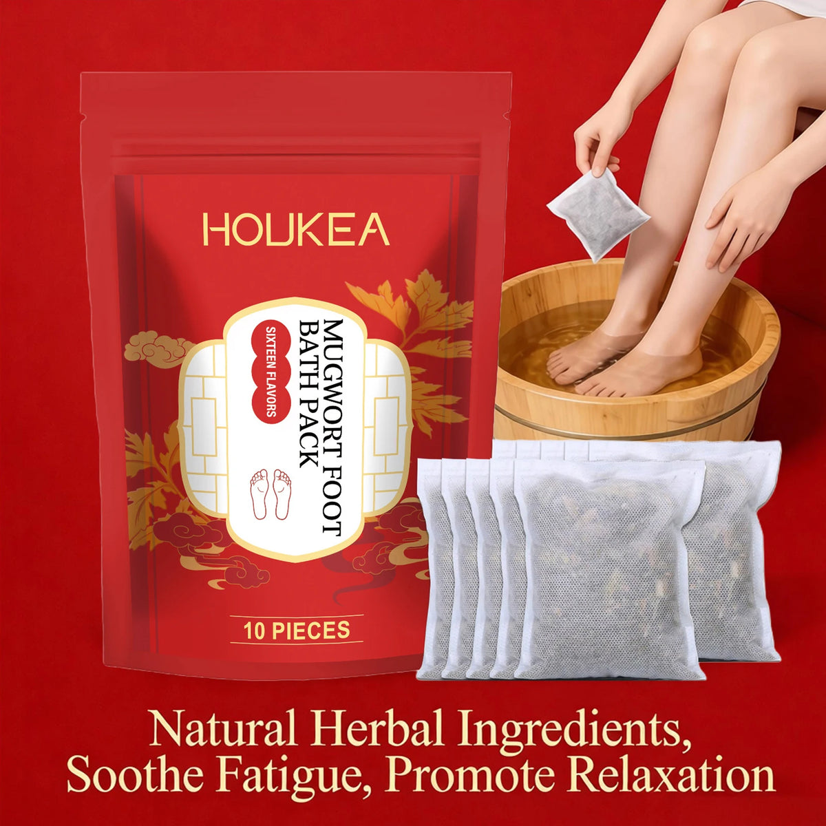 Herbal Mugwort Foot Bath Soak for Relaxation and Sleep Support