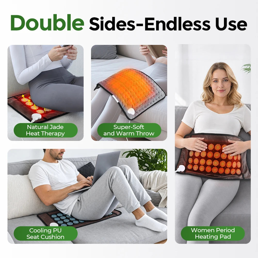 Natural Jade Stone Heating Pad for Pain Relief and Relaxation