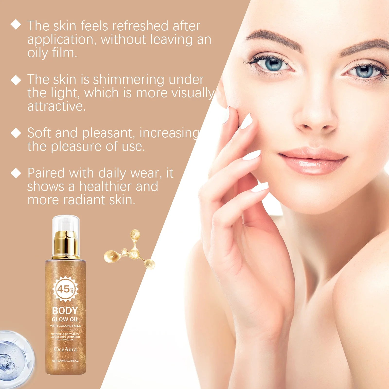 SPF 45 Shimmering Coconut Body Oil Sunscreen - 6