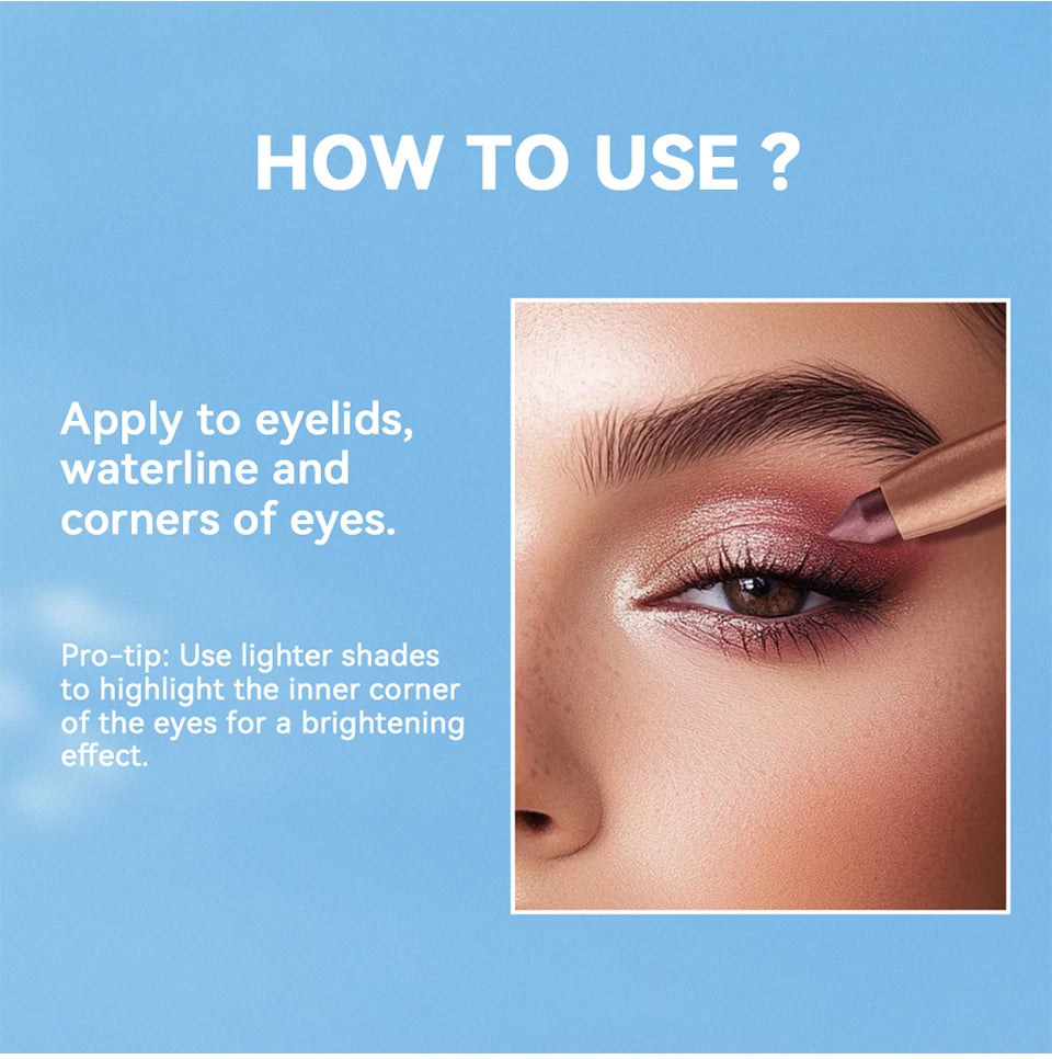 Waterproof Shimmer Pearlescent Eyeliner and Eye Brightener Pencil