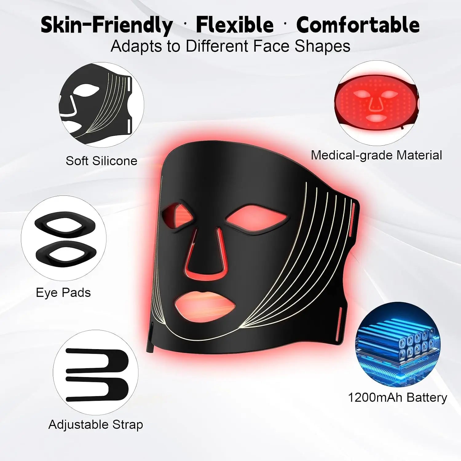 7-Color LED Silicone Facial Mask for Skin Rejuvenation - 4