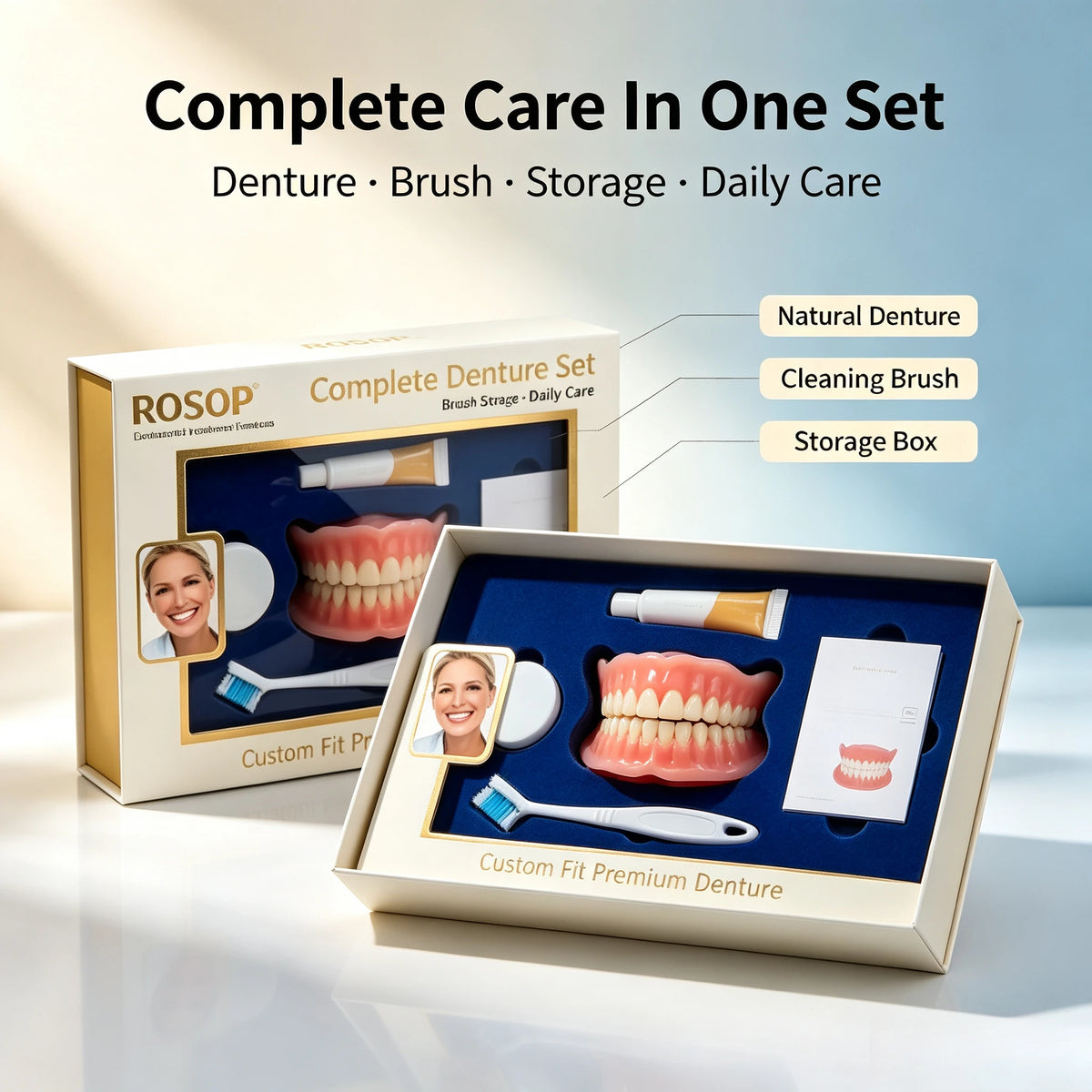 Cosmetic Silicone Denture Set for Natural Smile Makeover