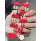 Christmas Snowflake Gel Nail Art Wraps