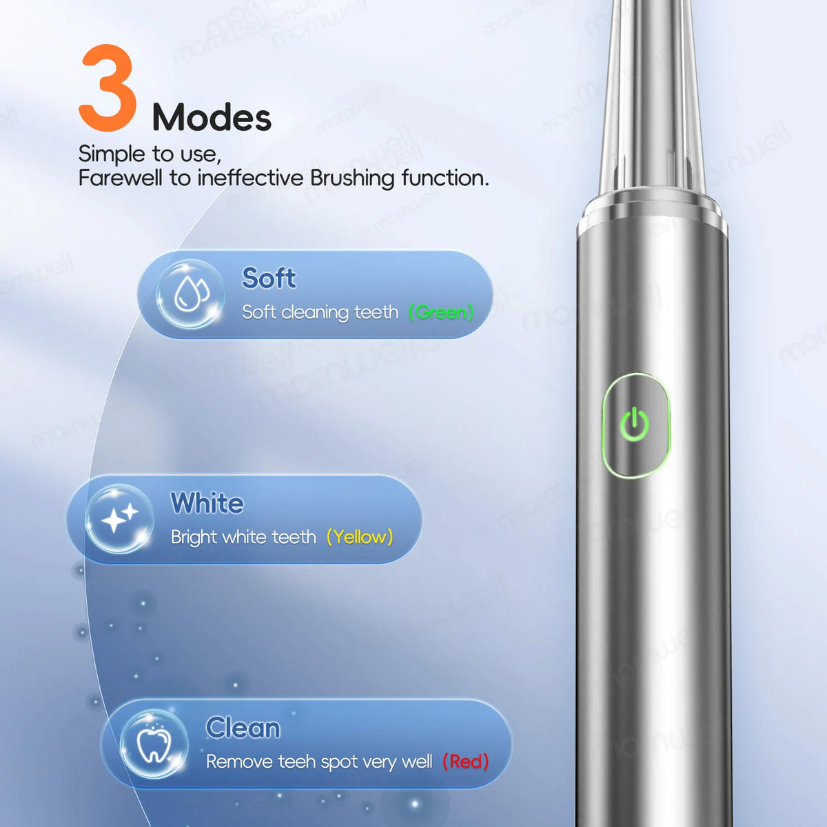Rechargeable Acoustic Electric Toothbrush with 4 Replacement Heads