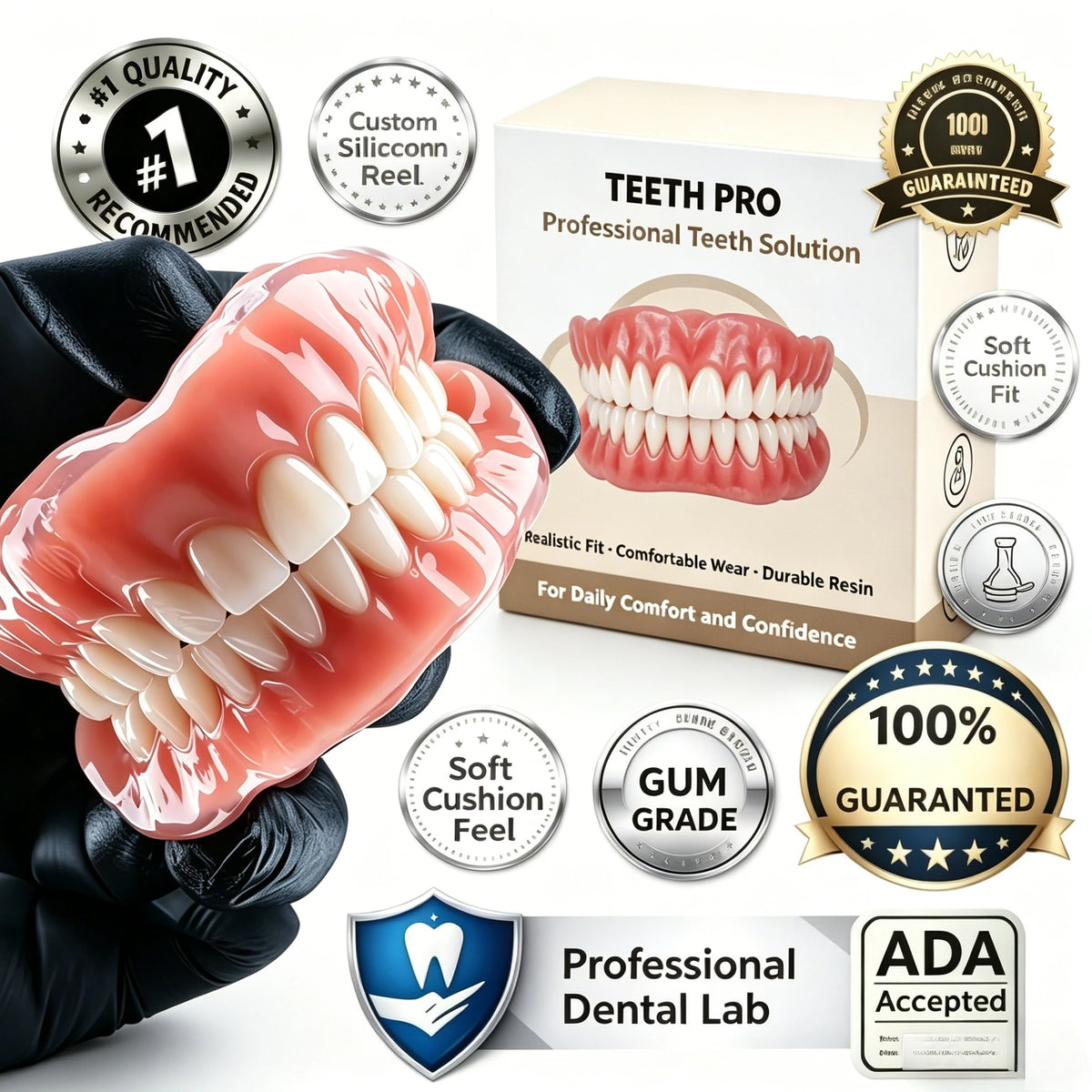 Instant Snap-On Smile Veneers for Realistic Natural Teeth Coverage