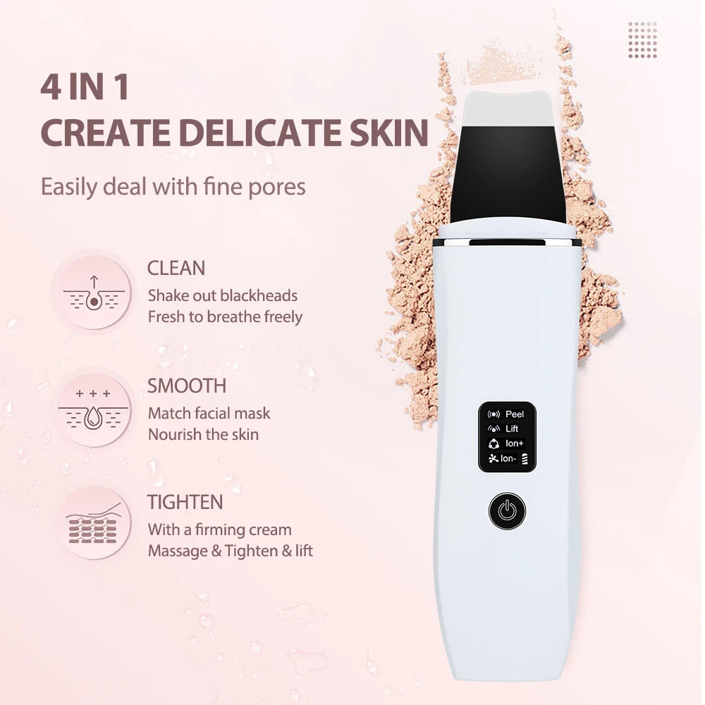 Ultrasonic Facial Skin Scrubber and Pore Cleaner