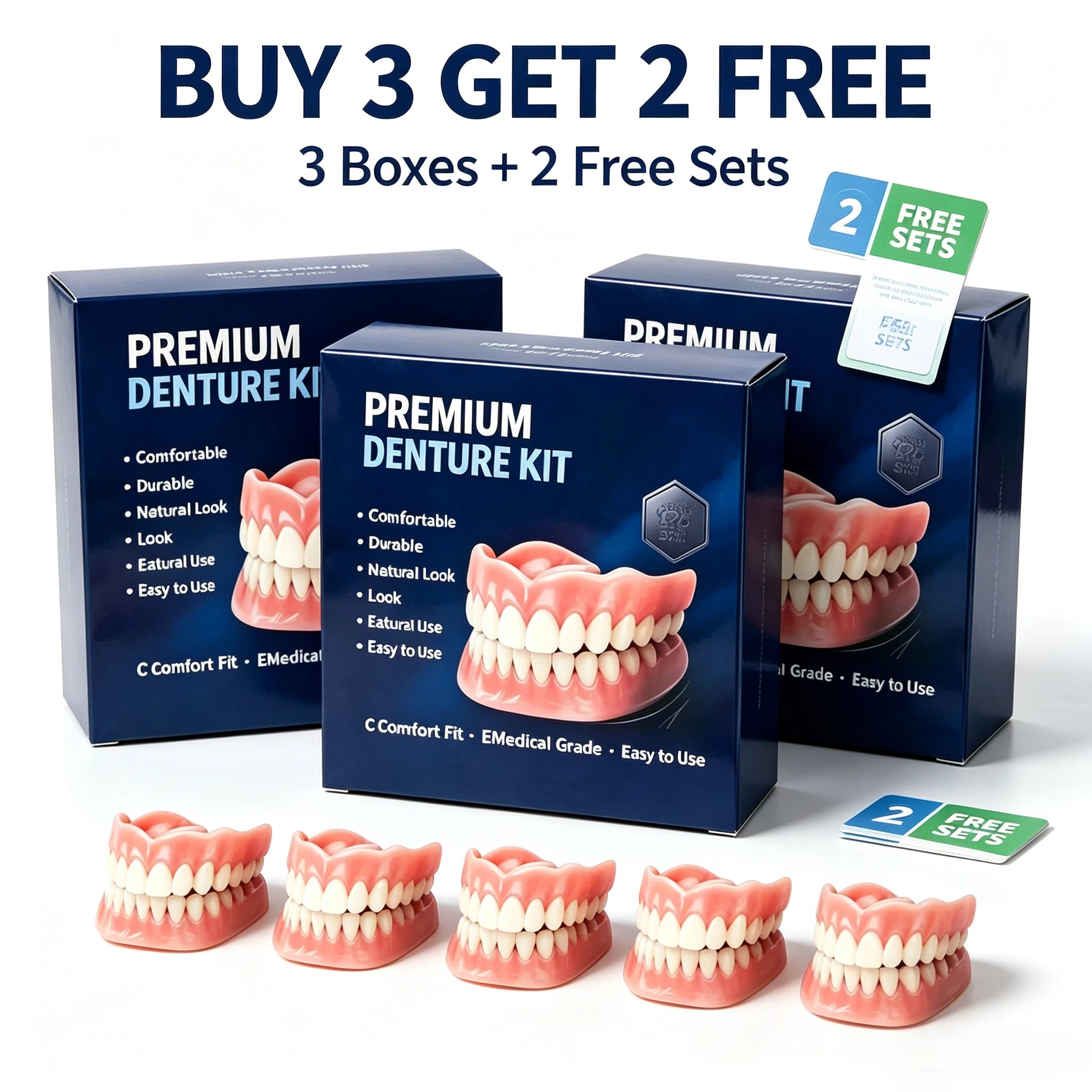 Custom Fit Moldable Silicone Denture Set for Instant Smile - 13