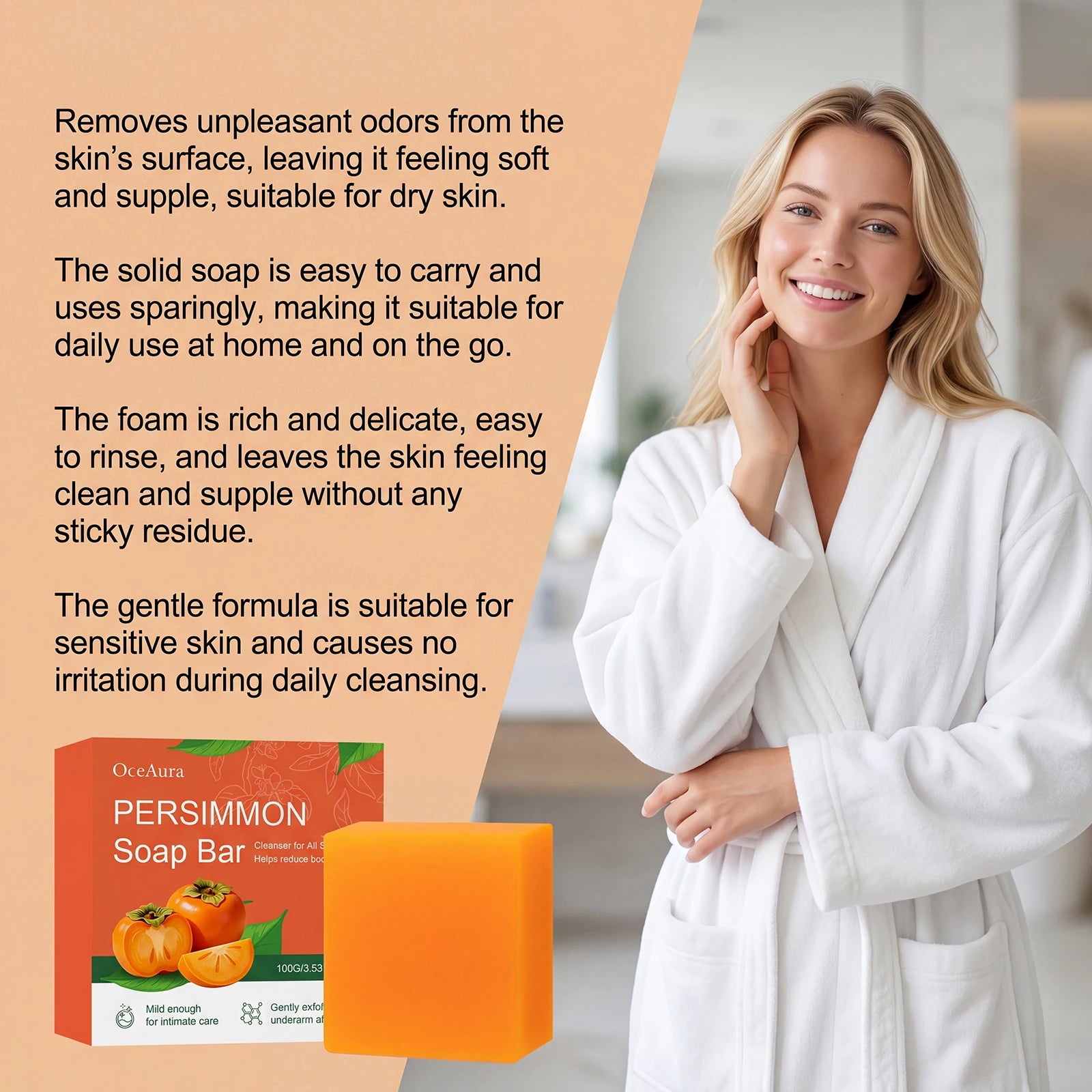Persimmon Odor Reducing Exfoliating Soap Bar - 10
