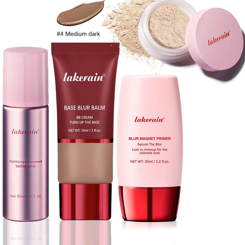 4-Piece Matte Makeup Setting and Blurring Face Base Set