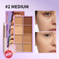 8-Shade Cream Concealer Palette and Makeup Applicator Set