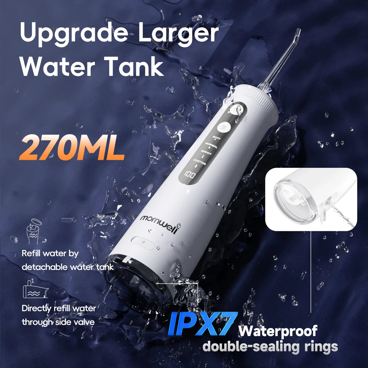 Portable Cordless Water Flosser for Deep Teeth Cleaning