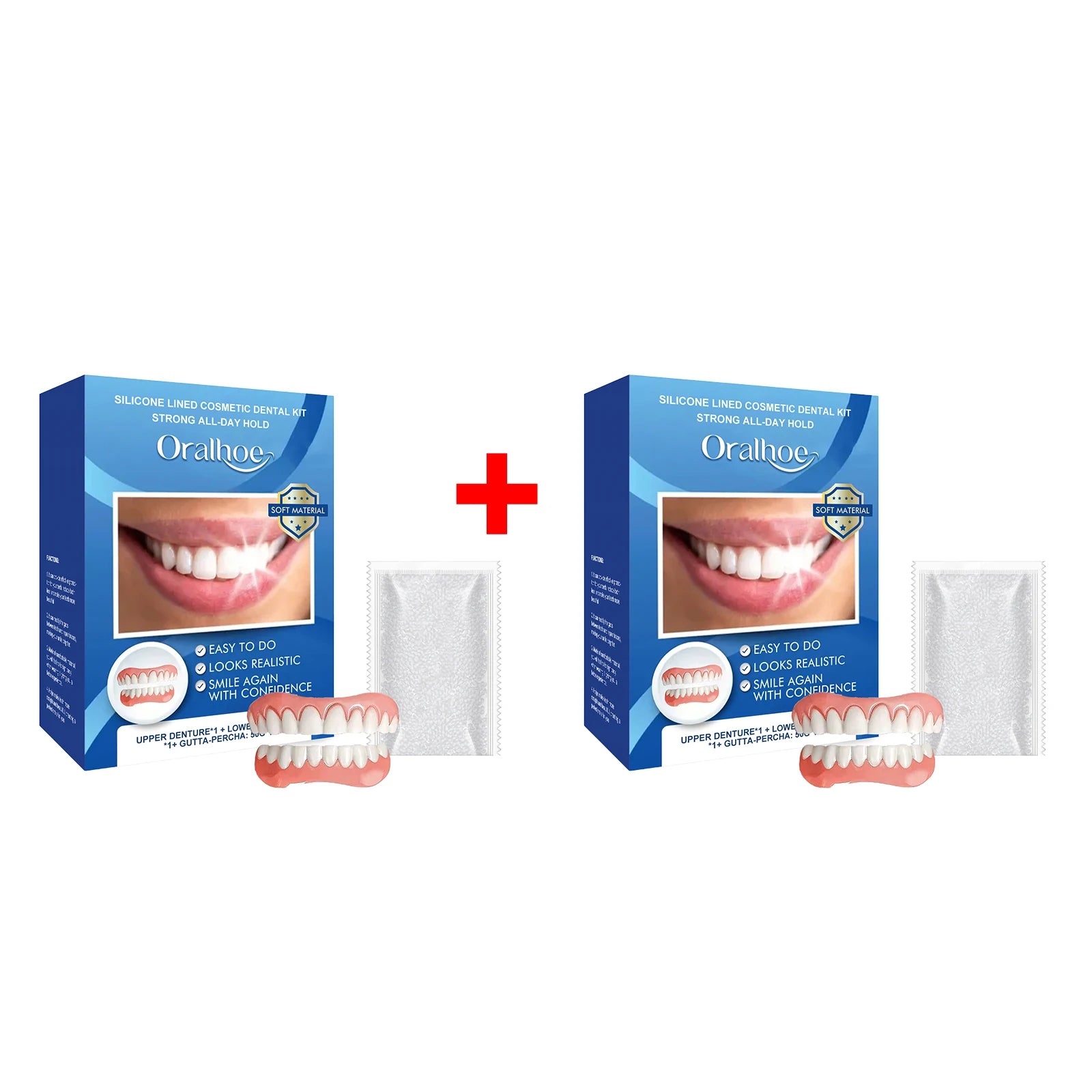 Instant Cosmetic Dental Veneers Kit for Upper and Lower Teeth - 14