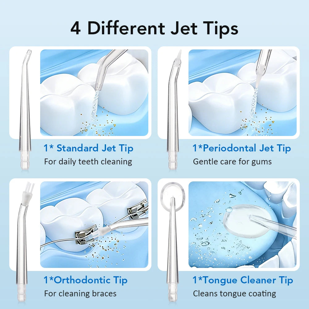 Portable Rechargeable Dental Water Flosser with 3 Cleaning Modes - 6